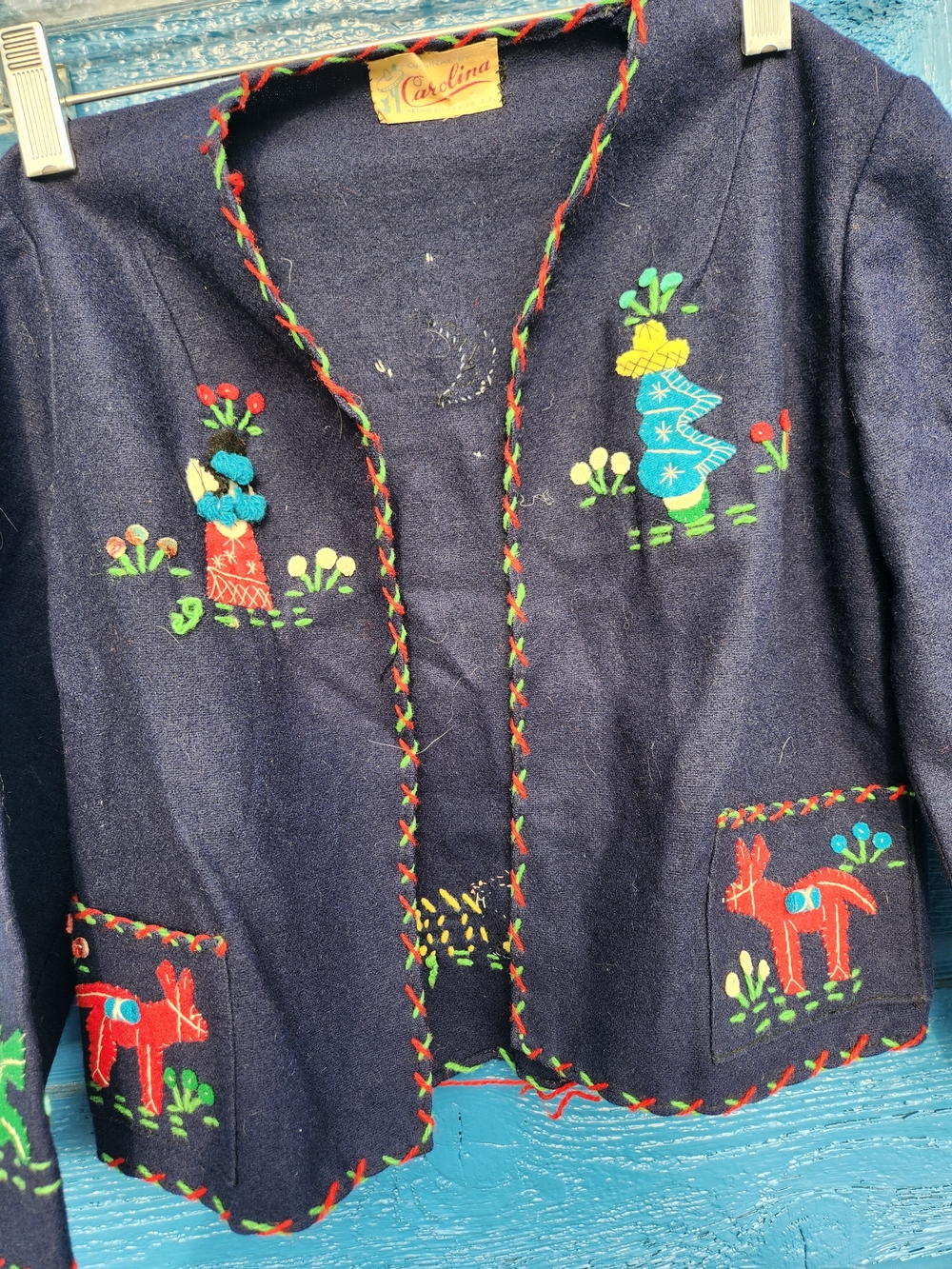 Rare Embroidered Kids Blazer with Colorful Folk Motifs - Picture 4 of 10